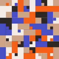 Deconstructed Visual Form Pattern Design Made With Abstract Vector Geometric Shapes