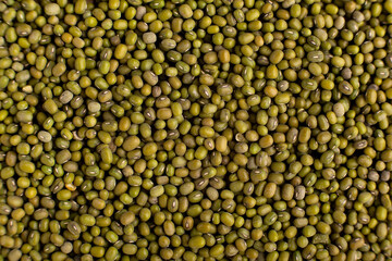 Mung beans background texture, background pattern, green bean, top view