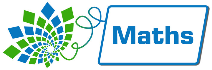 Maths Green Blue Squares Floral Box Line 