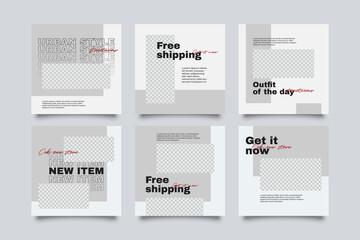 Urban Social Media Post Template for digital marketing and sale promo. modern fashion advertising