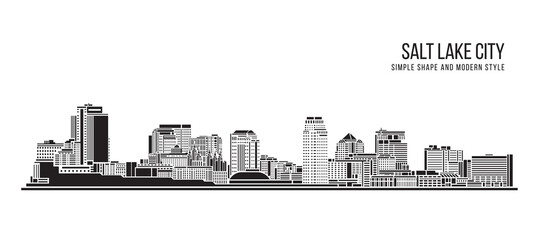 Cityscape Building Abstract Simple shape and modern style art Vector design - Salt Lake city