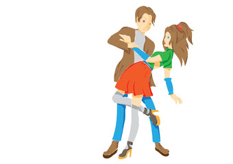 a couple dancing on the white