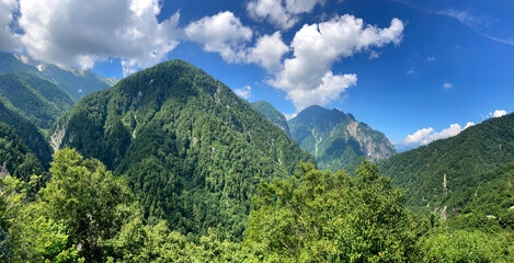 夏の山岳地帯