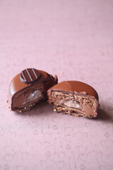 Chocolate Shortcrust Cookies, on a light brown background.