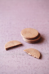 Chocolate Shortcrust Cookies, on a light brown background.