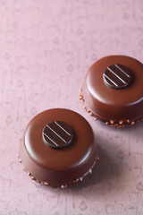 Chocolate Shortcrust Cookies, on a light brown background.