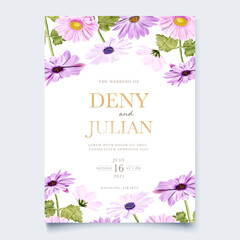 watercolor chrysanthemum invitation card