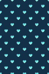 Seamless pattern with romantic watercolor hearts on background, mood valentine's day. Stock illustration for web, print, background and wallpaper, wrapping paper, scrapbooking and invitation card.