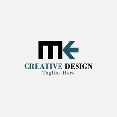 Creative Design Letter M and Arrow Logotype Vector Design