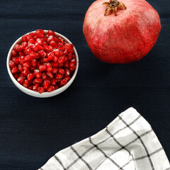Fresh red fruit on desk and free space for your decoration 