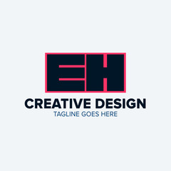 Creative Design Monogram EH Logotype Vector Design