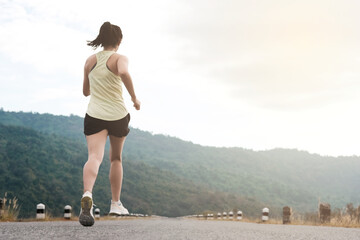 woman running in the park