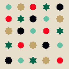 Simple vector shape with modern celebration style for seamless pattern and greeting card.