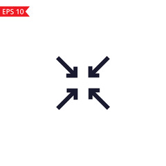 Fototapeta premium Exit full screen arrow line icon Vector