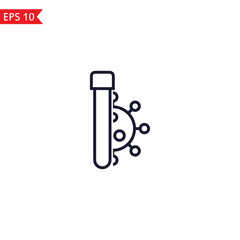 Virus vaccine line icon Vector