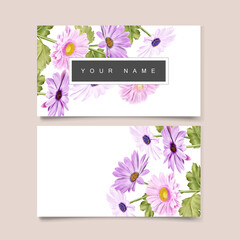 watercolor chrysanthemum business card