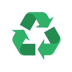 Two tone green recycle symbol. Recycling logo design. Ecology icon template. Eco-friendly concept.