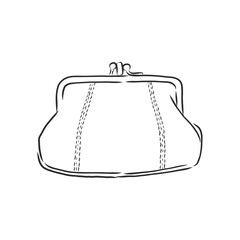 purse female line style icon vector illustration design. ladies retro coin purse vector sketch illustration