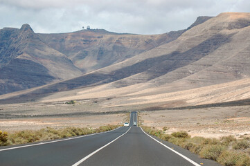 Road on Timanfaya National Park Lanzarote