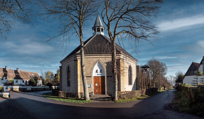 Church on small island Nyord in the archipelago southern Denmark
