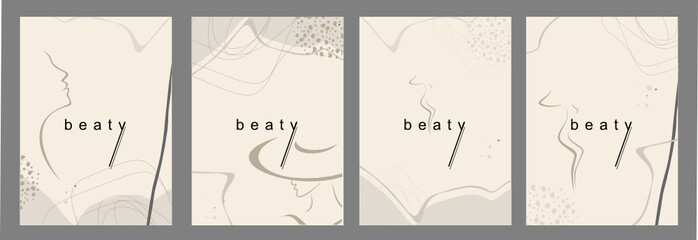 a set of craft postcards for a beauty salon