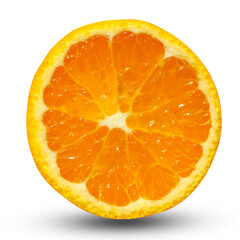 Orange slices isolated on a white background. With clipping path