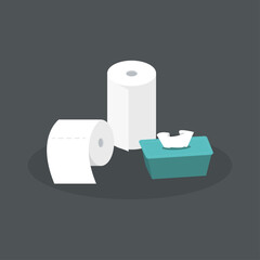 Paper products set. Cleaning. Toilet paper. Tissue icon vector illustration design