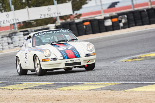 Circuit Of Jarama, Madrid, Spain; April 03 2016: Porsche 911 2.4 In A Classic Cars Race