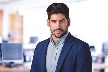 Fototapeta premium Confident businessman portrait while standing in the office