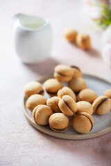 Traditional italian cookies baci di dama