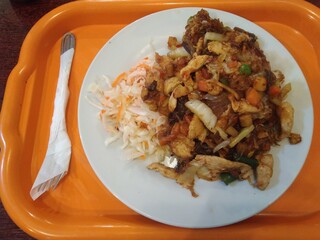 Vietnamese Food | Chicken annd Pork with Noodles and Vegetables