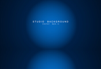 Empty blue studio room Backdrop. Light interior with copyspace for your creative project . Vector illustration EPS 10