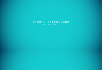 Empty blue studio room Backdrop. Light interior with copyspace for your creative project . Vector illustration EPS 10