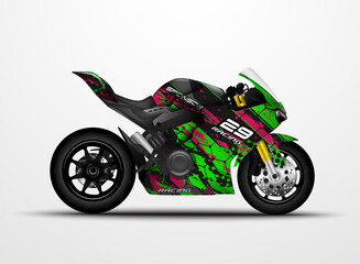 Obraz premium Motorcycle Sportbikes wrap decal and vinyl sticker design.