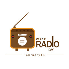 World Radio Day on February 13 Background. Vector illustration