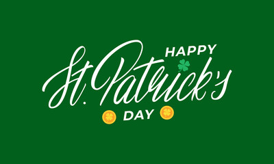 Patrick's Day lettering. Vector illustration of Saint Patrick's Day calligraphy label