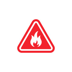 Danger warning icon. Danger warning - Vector icon. Fire sign. Flame sign. Fire hazard. Alert sign. Risk sign. Fire protection. Fire hazardous. Dangerous cargo. Rapid ignition. Fast burning.