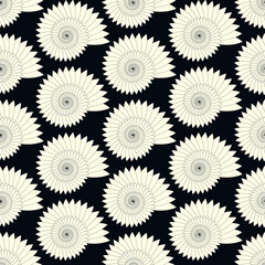 Fototapeta premium art deco style shell seamless ivory black