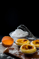 Egg tart, crispy crunchy pie crust with a smooth, burnt egg filling