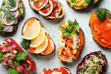 Smorrebrod is a traditional Scandinavian open-faced sandwich