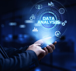 Data analysis business technology concept on vr screen.