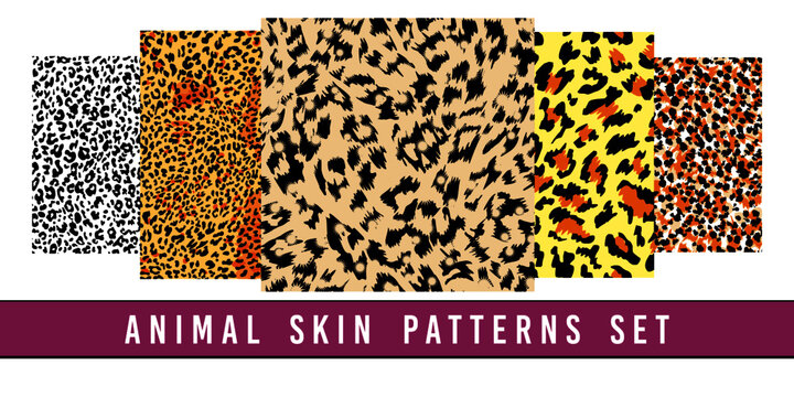 set of animal print vector patterns