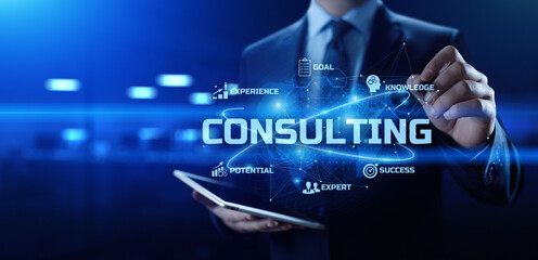 Consulting Expert advice. Business internet technology concept on virtual screen.