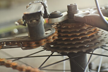 Closeup Part Of Rusty Bike