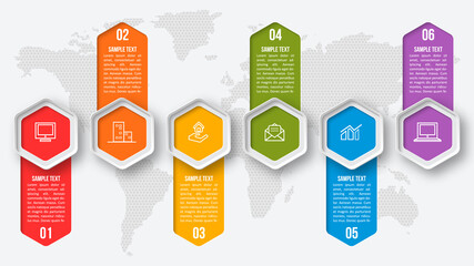 Abstract 3D Paper Infographics. Business template .Vector illustration