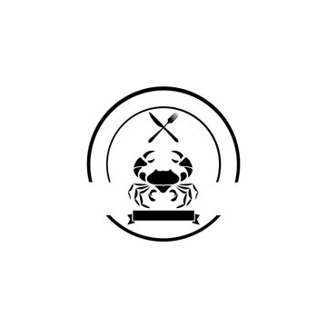 recommend clip art: Crab, seafood. icon crab label, logo, print sticker for Meat Restaurant, seafood. Logo design isolated white background