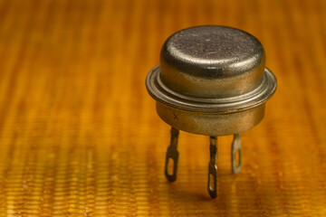 Electronic component transistor. A common component in modern electronics.