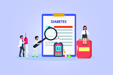 Diabetes 2D flat vector concept for banner, website, illustration, landing page, flyer, etc