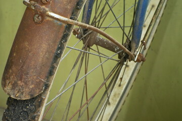 close up shot of bicycle tire or wheel