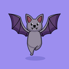 Cute baby bat mascot design